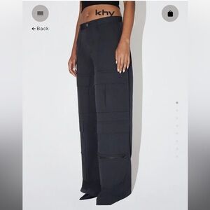 KHY Black Cargo Pants By Kylie Jenner